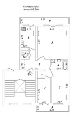 Продается своя 3-х комн. квартира в районе Ц-13 (Лабзак)