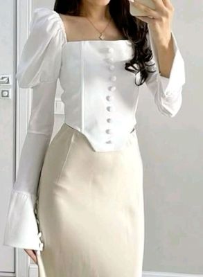 карсетвий кофта белае