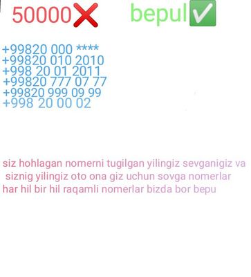 Arzon va chiroyli nomerlar