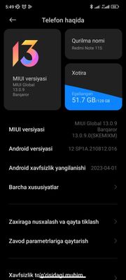 Xiaomi redmi note 11 s 5 gb 6+2 128 gb li ful yangi korobka dakum bor