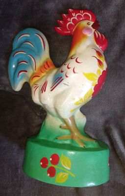 Игрушка винтаж СССР "Петух" папье-маше 1950-х гг. 28 см