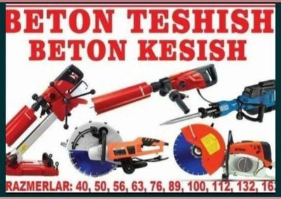Beton kesish va teshish ishlari bolsa arzon va tez bitirib beramiz