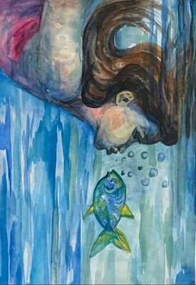 новая картина на рисована акварелью на таршоне