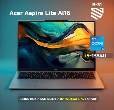 Ноутбук Acer Aspire Lite AL16 / I5-1334U / 8Gb D5 / SSD 512Gb