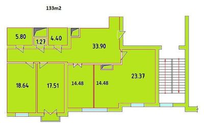 Продаётся 4/9/9 133м2 в ГАБУСе, ор-р: ул. Нукусская