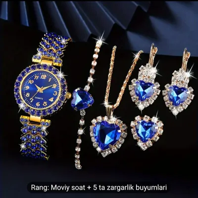 Moviy rangdagi ayollar uchun nafis taqinchoqlar