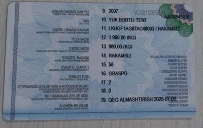 Yuk bortli tent sotiladi