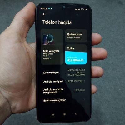 Redmi 10A 64Gb sotiladi