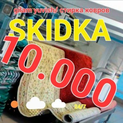 Gilam yuvish Aksiya 10.000 somdan
