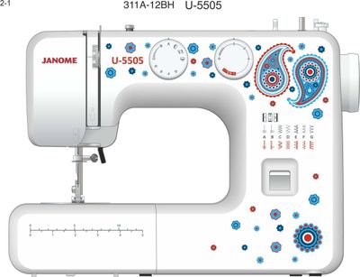 JANOME U-5505 (NEW) — 14 операций, петля-полуавтомат, компактный и мощный