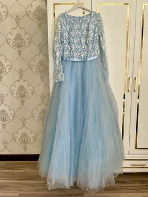 Новое, небесно-голубое, вечерное платье • Размер М
