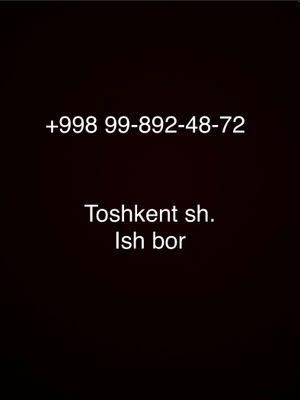 Ish bor. ish soati 8:00 dan 17:00 gacha