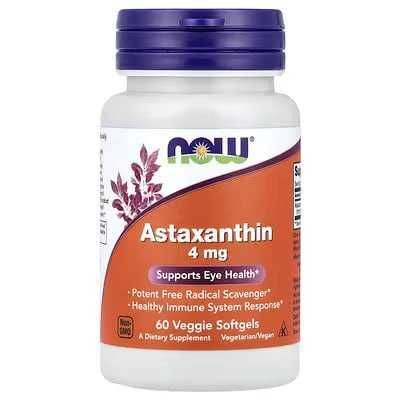 NOW Foods, астаксантин, 4 мг. Astaxanthin 4 mg.