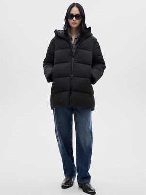 Куртка зимняя с капюшоном MANGO oversize