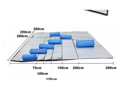 Коврик водонепроницаемый для пикника и пляжа-2х2 и 2х1,5 м складной