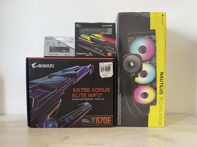 Комбо Gigabyte X870E | 64GB RGB OZU | SSD 2TB Gen5 | Corsair 360 ARGB
