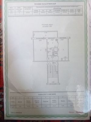 Продаю квартиру Яшнабадский р-он. Авиасозлар-2. 2-ком 3-этаж 4-этажном