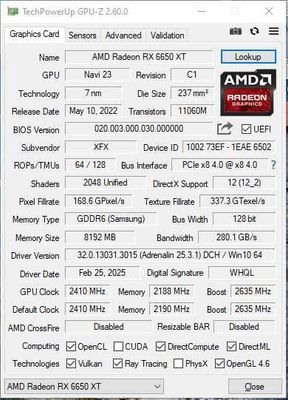 Продам RX 6650 XT