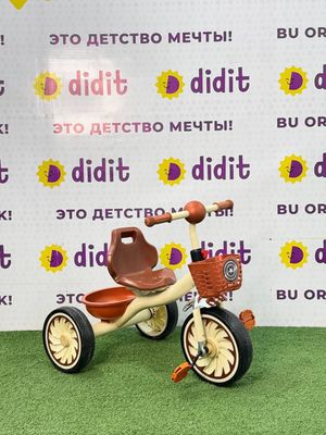 Детский трёхколёсный велосипед DIDIT с корзинкой и широкими колёсами