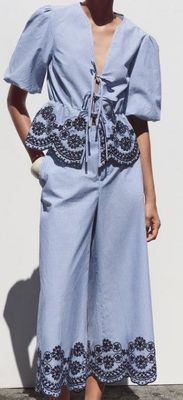 Голубой комплект в полоску - вдохновение Zara