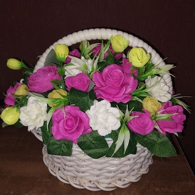 Большой букет из мыла. Цветы