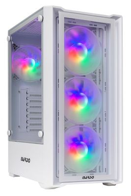BARDO 8019-W компьютерный кейс (корпус) белый с RGB подсветкой