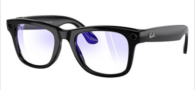Очки Ray-Ban Meta Wayfarer RW4006 в цвете Shiny Black с прозрачными линзами
