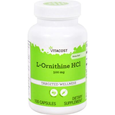 Л-Орнитин Vitacost L-Ornithine -- 500 mg 100 tab