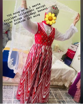 1 marta kiyilgan kelishtirib beraman koylak