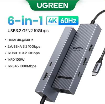 Ugreen 6-in-1 USB Type-C Hub Хаб