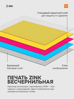 Xiaomi Mijia AR ZINK, фотобумага 50шт для принтер, фотопринтер
