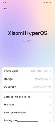 Xiaomi Redmi not 14pro+