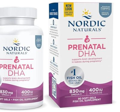 Nordic, prenatal dha, omega3 + vitamin d3,fish oil,90 softgel
