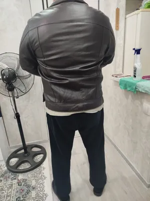 Мужское кожаные куртка