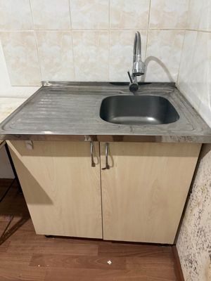 Кухонная мойка накладная с тумбой