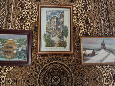 Картины вышитые крестиком . Много. naqshli rasmlar
