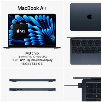 MacBook Air M3 16/512GB 13.6-inch Midnight (MXCV3)