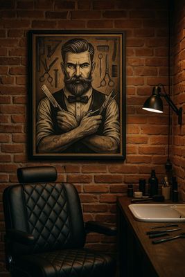 Картины и оформление витрин для барбершопов | Стильно, брутально