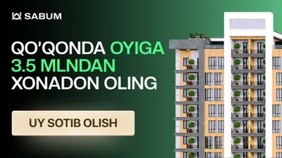 Qo’qon shahri markazidan oyiga 3.5 million to’lab uy xarid qiling!