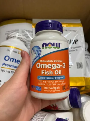 NOW Omega-3 Fish Oil 100 Softgels. Омега- 100 шт