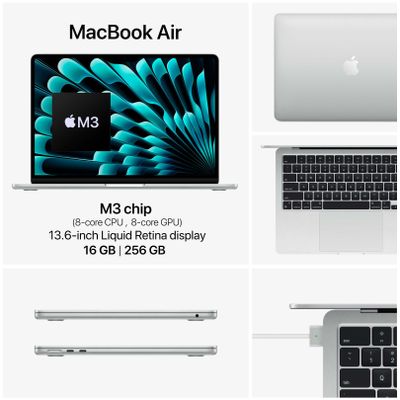 MacBook Air M3 13.6-inch 16/256GB Silver (2024)