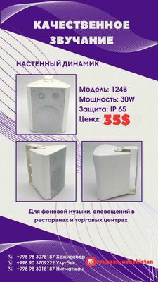 звучание для ресторанного бизнеса и торговых центров! белый
