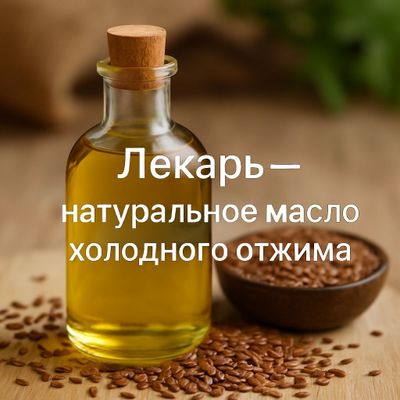 Льняное масло холодного отжима.