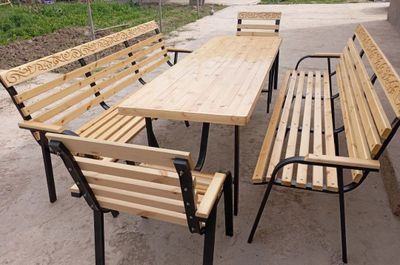 10. kishilik dachniy Stol stullarimiz sotiladi yangi