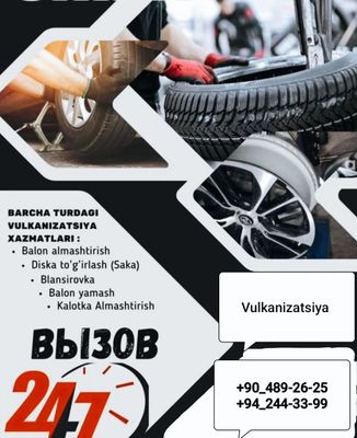 Vulkanizatsiya 24/7 Vizof xizmati