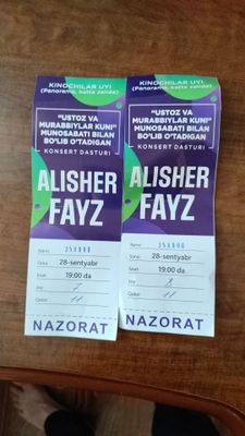 ALISHER FAYZ konsertiga bilet