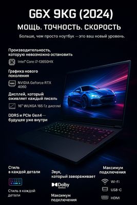 Премиум-игровой ноутбук: •.GIGABYTE™ G6X 9KG (2024)