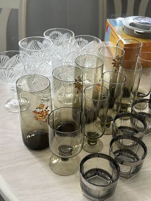 Бокалы хрустальные и стеклянные