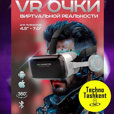 Виртуальные очки VR Shinecon G04BS, с наушниками, 360, VR очки
