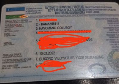 Kamaz Texpasport toza samasval